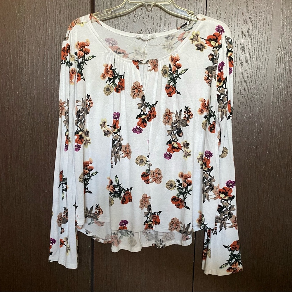 Floral Blouse with Bell Sleeves